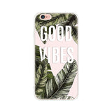Silicon Case For iPhone 7 7Plus 6 6S 5 5S SE Case Soft TPU Cover Flower Leaves Bird