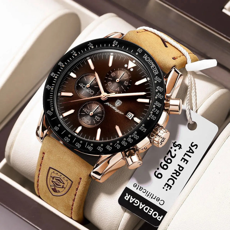 Multi functional waterproof night light men's watch quartz watch