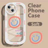 Smiley Face iPhone 14 Phone Case Apple 13pro Transparent 12 Simple 11 All Inclusive XR Men And Women XSMAX Protective Case