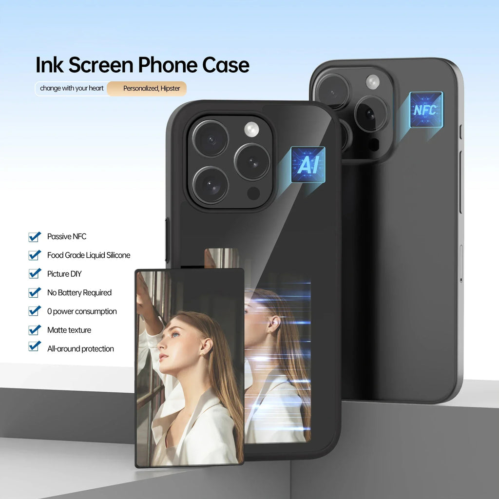 NFC Phone Case Smart E-ink Screen Covers Fashion Cool Anime Characters