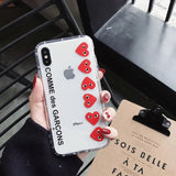 Play Comme Des Garcons Transparent Soft Cover case for iphone 6 plus 7 7plus 8 8plus X XR XS MAX