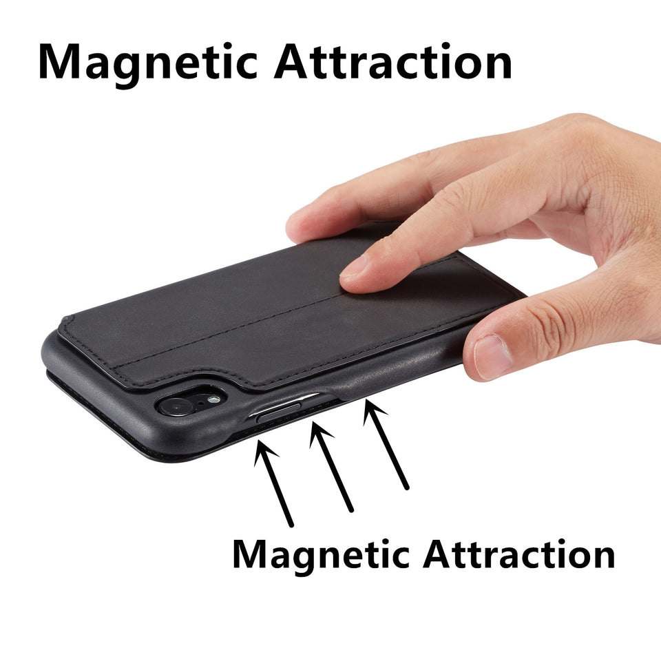 Magnetic Attraction Flip Cover Phone Case For IPhone 6 6s Plus Business Holster Retro Leather Case