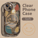 Smiley Face iPhone 14 Phone Case Apple 13pro Transparent 12 Simple 11 All Inclusive XR Men And Women XSMAX Protective Case