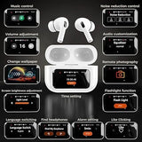 AirPods Touch L.C.D A9 White Bluetooth Earbuds Heavy SoundScreen