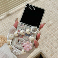Cartoon Snoopy Samsung suitable for zflip7 phone case folding screen 7FE women's anti fall all inclusive protective cover 5/6