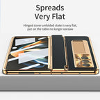 Samsung zfold 5 phone case FOLD4 folding screen flat hinge plain leather all inclusive anti fall protective case W22 is suitable