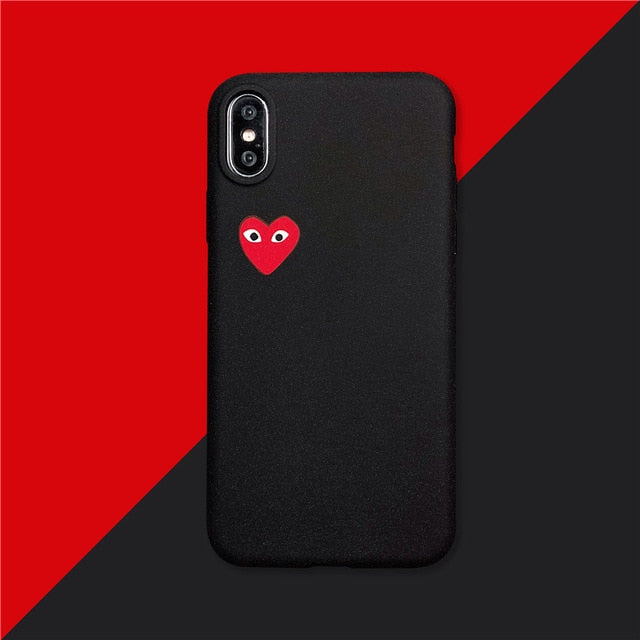 Play Comme Des Garcons Transparent Soft Cover case for iphone 6 plus 7 7plus 8 8plus X XR XS MAX