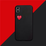 Play Comme Des Garcons Transparent Soft Cover case for iphone 6 plus 7 7plus 8 8plus X XR XS MAX