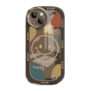 Smiley Face iPhone 14 Phone Case Apple 13pro Transparent 12 Simple 11 All Inclusive XR Men And Women XSMAX Protective Case