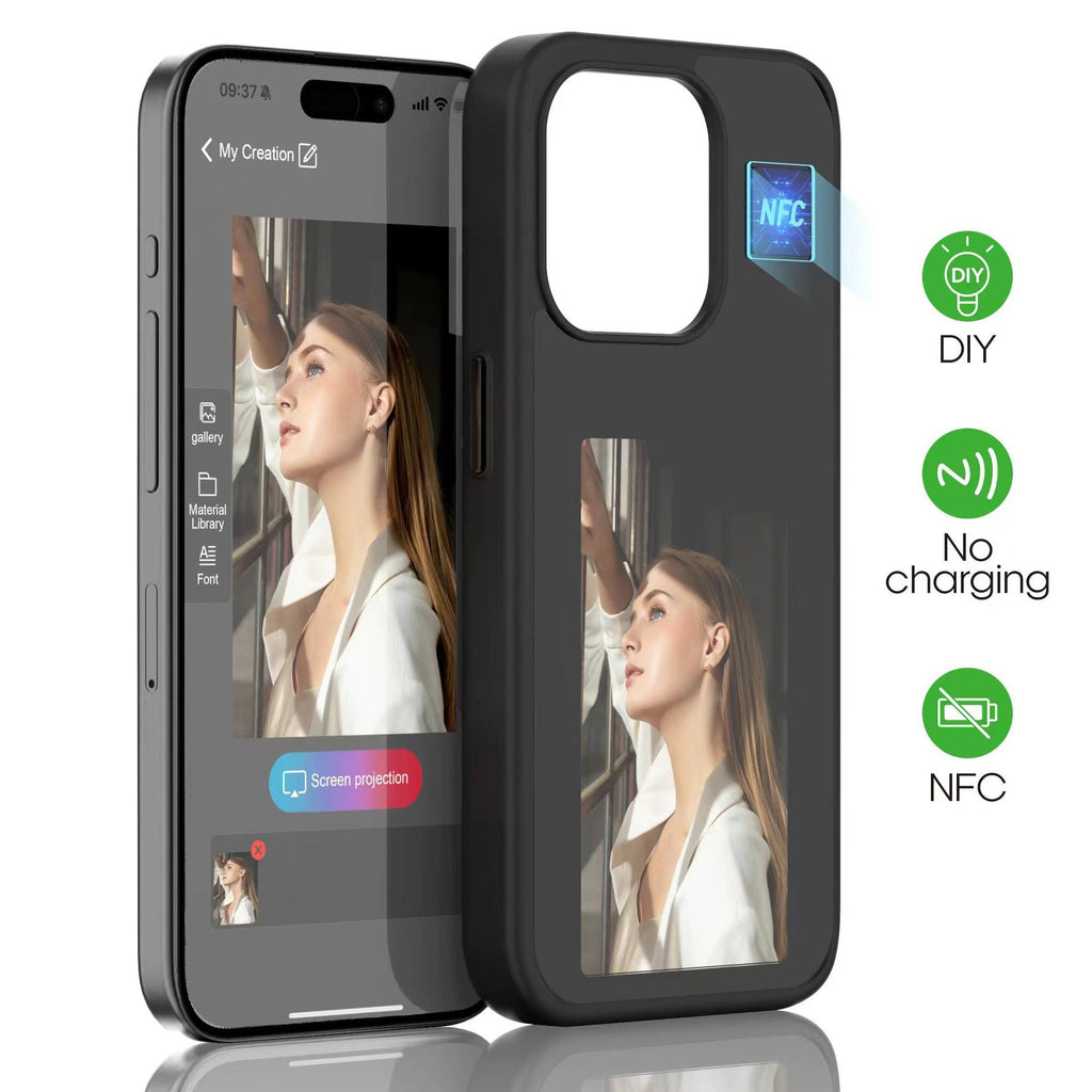 NFC Phone Case Smart E-ink Screen Covers Fashion Cool Anime Characters