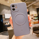 Liquid Silicone Magnetic Case for iPhone 12 Pro Max 11Pro X Xs Xr 7 8 Plus 12 Mini Wireless Charger Magsafing Magnet Back Cover