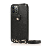 Suitable For iPhone 12promax Card Phone Leather Case Apple 13 Silicone Soft 7/8P Oblique  Phone Cover