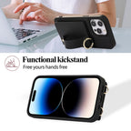 Suitable for Apple 16 Pro card case phone case card insertion 17 Pro Max 16E wrist strap phone leather case