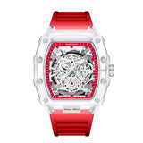 Cross-border Watch Unique Barrel-shaped Quartz Watch Fashion Transparent Men's Watch Waterproof Wristwatch