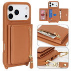 Suitable for iPhone 17 phone case 14 Pro multifunctional zipper coin purse diagonal cross protective case