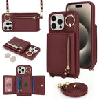 Suitable for iPhone 17 phone case 14 Pro multifunctional zipper coin purse diagonal cross protective case