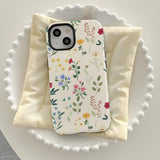 Ins Flower Phone Case Apple 15 Double Layer Film Case 13pm Hard Case 14 Women's 2-in-1 Phone Case