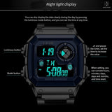Lige Electronic Watch Unisex Watch Luminous Display Watch Multi-Function Chronograph Alarm Clock