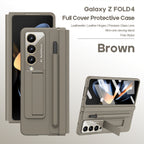 Samsung Fold5 phone case FOLD4 folding screen leather hinge pen slot all inclusive protective cover film, suitable for all in one use