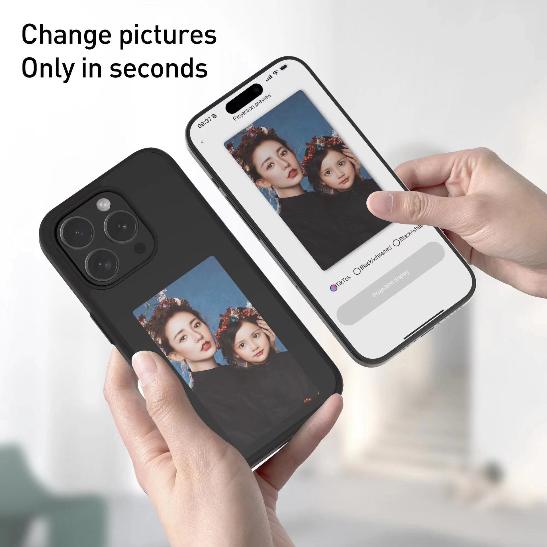 NFC Phone Case Smart E-ink Screen Covers Fashion Cool Anime Characters