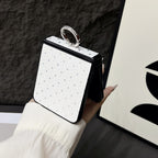 Compatible with Samsung Z Flip7 Glitter Star Ring Holder Metal Clip for Z Flip5/4 Phone Case Z Flip6 Leather Texture
