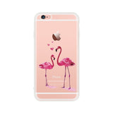 Silicon Case For iPhone 7 7Plus 6 6S 5 5S SE Case Soft TPU Cover Flower Leaves Bird