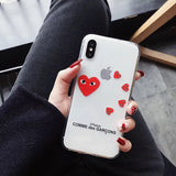 Play Comme Des Garcons Transparent Soft Cover case for iphone 6 plus 7 7plus 8 8plus X XR XS MAX