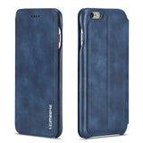 Magnetic Attraction Flip Cover Phone Case For IPhone 6 6s Plus Business Holster Retro Leather Case
