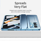Samsung zfold 5 phone case FOLD4 flat hinge folding protective cover FOLD3 solid color bracket anti drop suitable