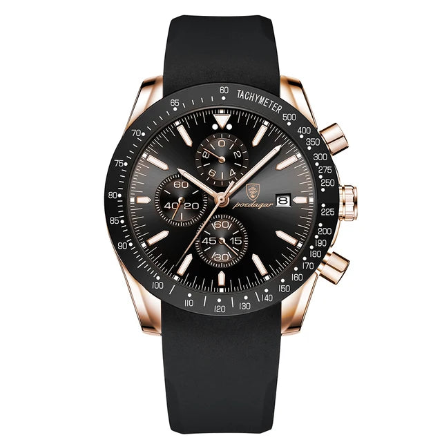 Multi functional waterproof night light men's watch quartz watch