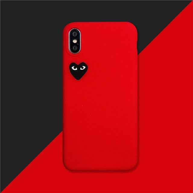 Play Comme Des Garcons Transparent Soft Cover case for iphone 6 plus 7 7plus 8 8plus X XR XS MAX
