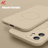 Liquid Silicone Magnetic Case for iPhone 12 Pro Max 11Pro X Xs Xr 7 8 Plus 12 Mini Wireless Charger Magsafing Magnet Back Cover