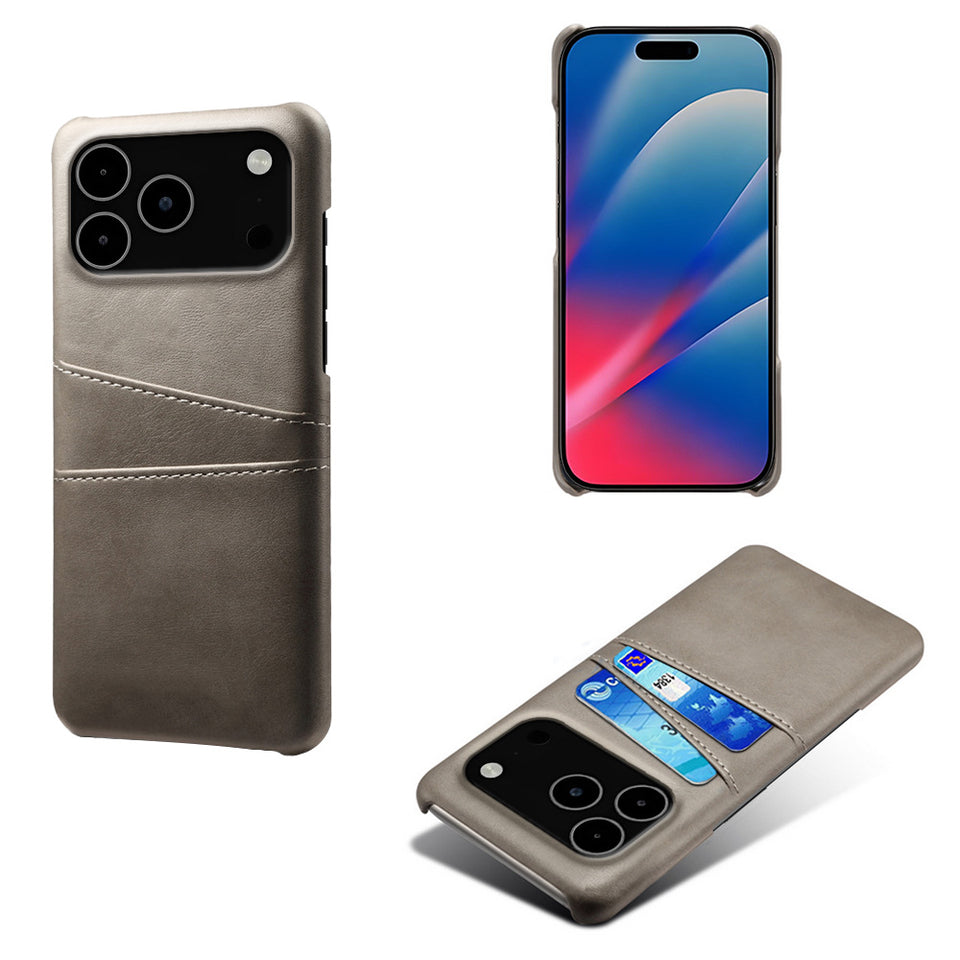Suitable for iPhone 17 Pro Max leather dual card phone case