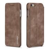 Magnetic Attraction Flip Cover Phone Case For IPhone 6 6s Plus Business Holster Retro Leather Case
