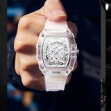 Cross-border Watch Unique Barrel-shaped Quartz Watch Fashion Transparent Men's Watch Waterproof Wristwatch