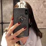 uxury 3D Bee Phone Case for iphone XS XR MAX TPU Fashion Printed Designer Womens Protective Cover