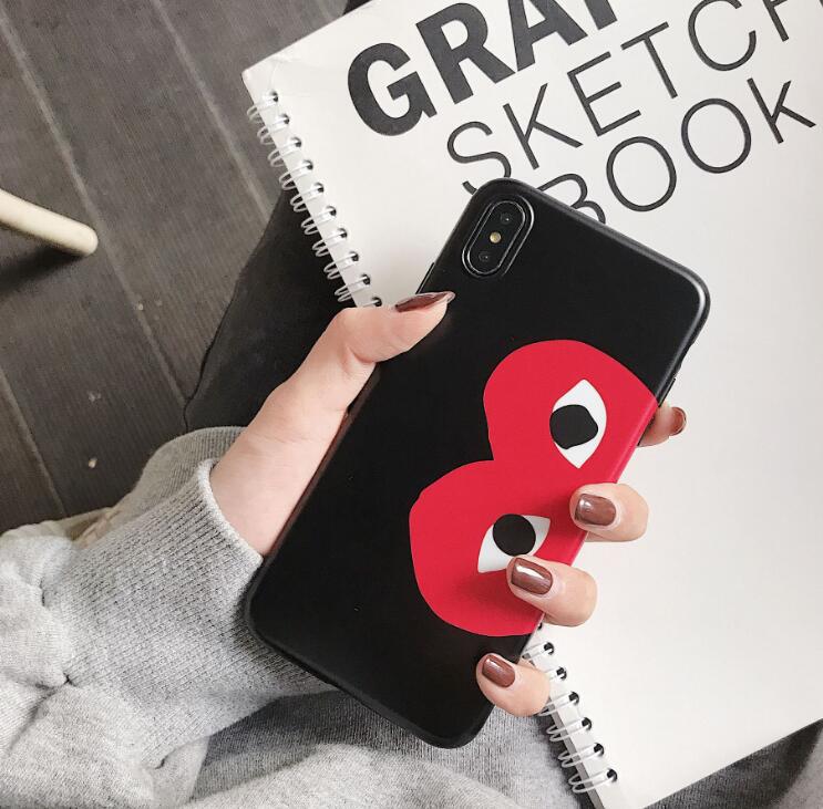 Play Comme Des Garcons Transparent Soft Cover case for iphone 6 plus 7 7plus 8 8plus X XR XS MAX