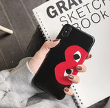 Play Comme Des Garcons Transparent Soft Cover case for iphone 6 plus 7 7plus 8 8plus X XR XS MAX