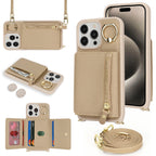 Suitable for iPhone 17 phone case 14 Pro multifunctional zipper coin purse diagonal cross protective case