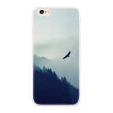 Silicon Case For iPhone 7 7Plus 6 6S 5 5S SE Case Soft TPU Cover Flower Leaves Bird