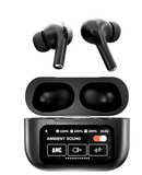 AirPods X Digital Touch Screen Wireless Earbuds – Black Edition | Smart Display Charging Case | Bluetooth Earphones | Touch Control