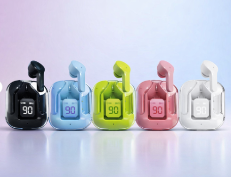 Air31 TWS Wireless Earbuds – Crystal Clear Transparent Shell Earphones with LED Digital Power Display and Bluetooth V5.3 - Random Color