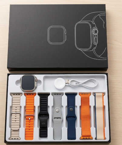 iMounra 2 BIG 2.01 Ultra Smartwatch Random Box | 7 in 1 Strap Multi-Color Bundle | Premium Design & Advanced Features (Random Boxes)