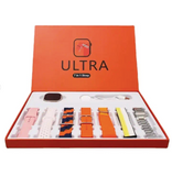 Ultra Smart Watch Bundle with 7-in-1 Interchangeable Straps, Fitness Tracker, Bluetooth Call, Heart Rate Monitor, & Wireless Charging Case
