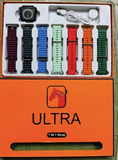 Ultra Smart Watch Bundle with 7-in-1 Interchangeable Straps, Fitness Tracker, Bluetooth Call, Heart Rate Monitor, & Wireless Charging Case