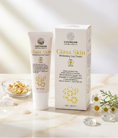 Catchglow Natural Beauty Glass Skin Whitening Day Cream 30g Radiant Glow Skincare