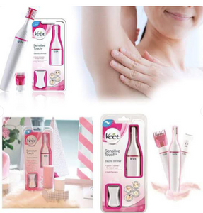 Veet Sensitive Precision Electric Beauty Styler & Trimmer – Waterproof Grooming Kit for Face, Eyebrows, Underarms, and Bikini Line with Interchangeable Heads and Styling Combs