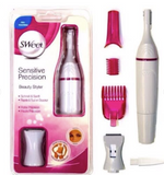 Veet Sensitive Precision Electric Beauty Styler & Trimmer – Waterproof Grooming Kit for Face, Eyebrows, Underarms, and Bikini Line with Interchangeable Heads and Styling Combs