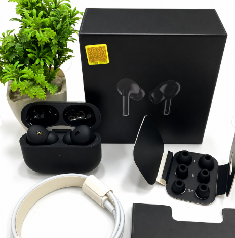 Original Black Pro 2 Box Pack Wireless Earbuds with All Accessories – Black