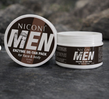 NICONI MEN Enzyme De-Tan Pack for Face & Body – Deep Cleansing & Skin Brightening Tan Removal Cream - 300g